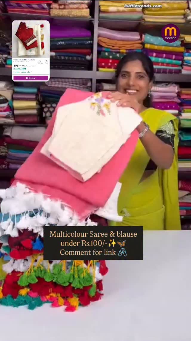 Multicolour Saree & blause ✨♥️ 
#yjsssk