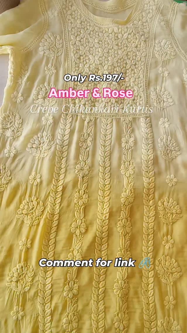 Crepe Chikankari Kurti 
#yjsssk