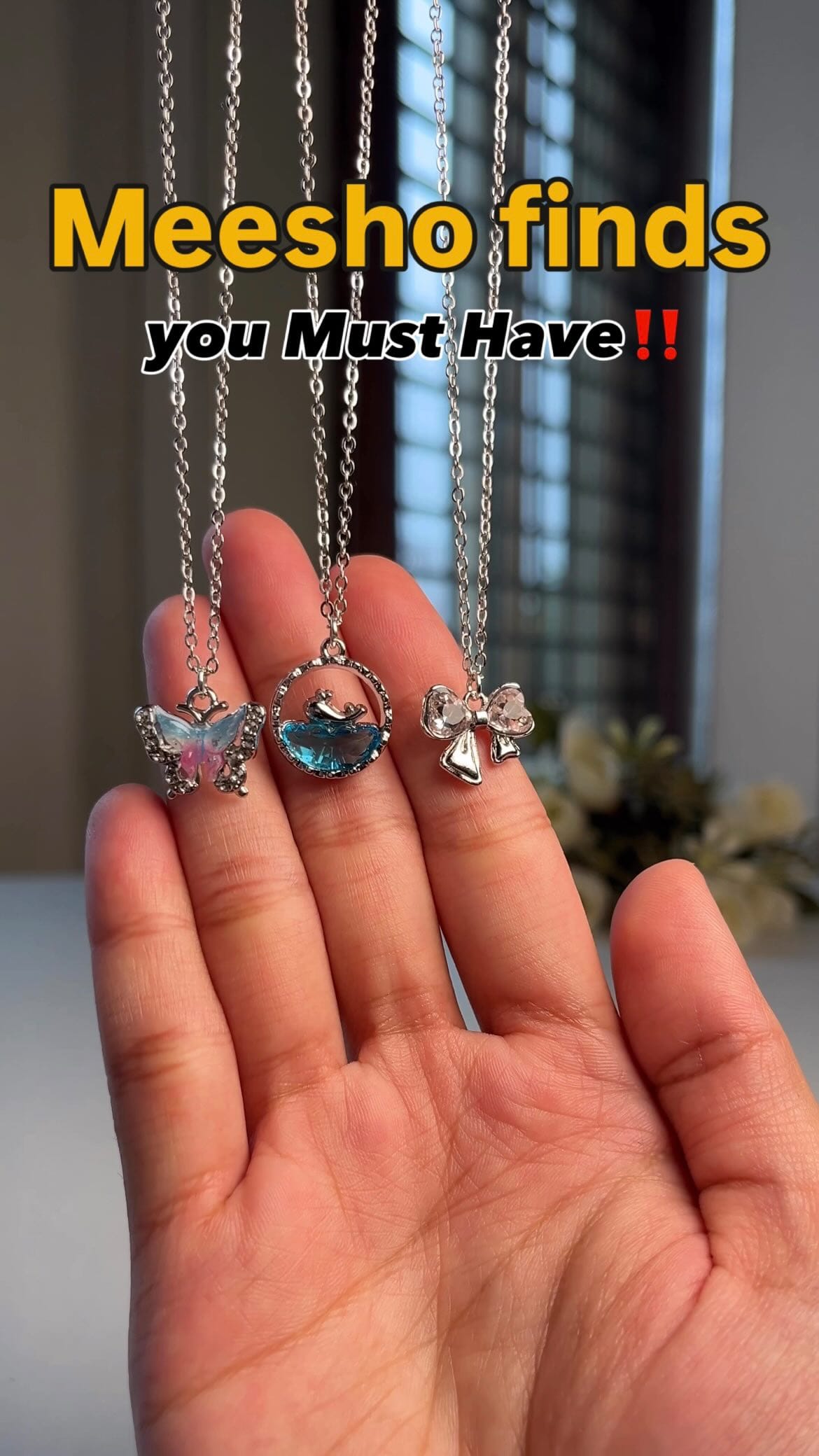 Send this reel to me to get link🤍
This 3 pendant chain combo you must have🤩
These are highly recommended🌟🙌🏻
@meeshoapp 
.
.
.
.
.
.
{cute decor, aesthetic, soft aesthetic, soft girl aesthetic, cute finds, meesho haul, meesho finds, random finds, affordable, explore, aesthetic products, pendants, must have, fashion, recommended, editing, best finds, candles, mirrors, vase, tulips, pinterest inspired, pinterest, meesho, fashion}
.
.
.
.
.
.
.
.
.
.
#affordablefinds #meeshofinds #meeshofashion #meeshohaul #affordabledecor #homedecor #roomdecor #girlyroom #aestheticroom #softgirl #pinterestinspired #pinterestaesthetic #pinteresty #cutefinds #budgetfriendly #vase #reelsinstagram #reelkarofeelkaro #reels #reelitfeelit #explorepage #decorideas #influencer #explore #viral