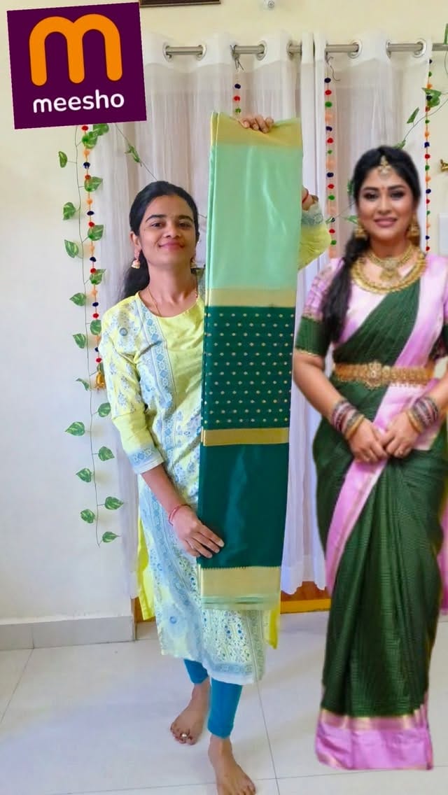 Shop on @meeshoapp,
.
.
.
Comment for Link 🔗,
.
.
.
[Manjula nirupam, Mysore silk saree, Mysore silk, crapre silk saree, saree love, grwt reel, celebrity inspired sarees, Saree draping, Biggboss tanuja in saree,Biggboss tanuja sarees]
.
#meesho#fashion #meeshosaree #mysoresilksarees 
#mysoresilk #crapesilk #sareelove❤️ #fypシ❤️💞❤️ 
#i̇nstagramreels#trending#trendingreels
#exploremoreً #meeshofinds #meeshoshopping