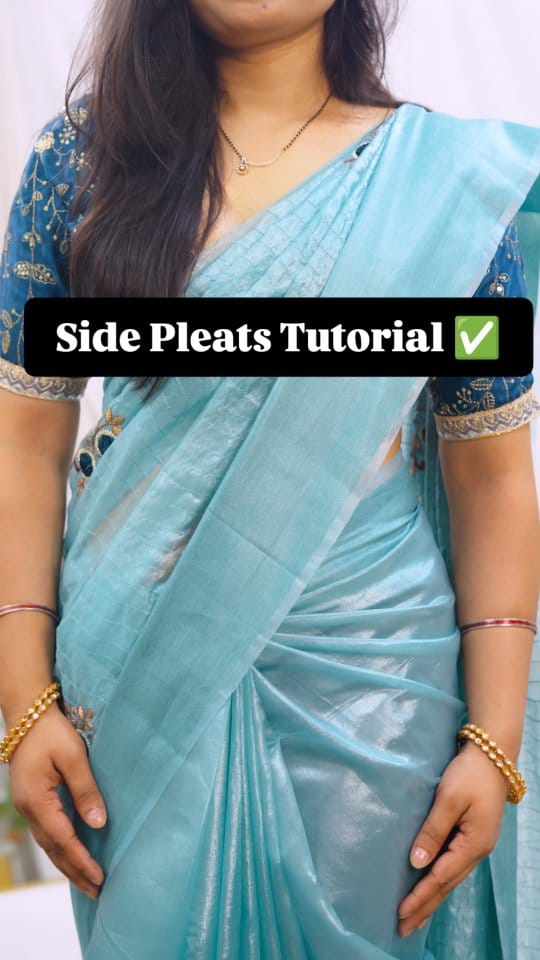 Easiest Way to Make Side Pleats, Tutorial, Tips ✅ 
.
.
.
.
.
.
#beautynstyle #sareedraping #sareepleating #saree #flipkartfinds