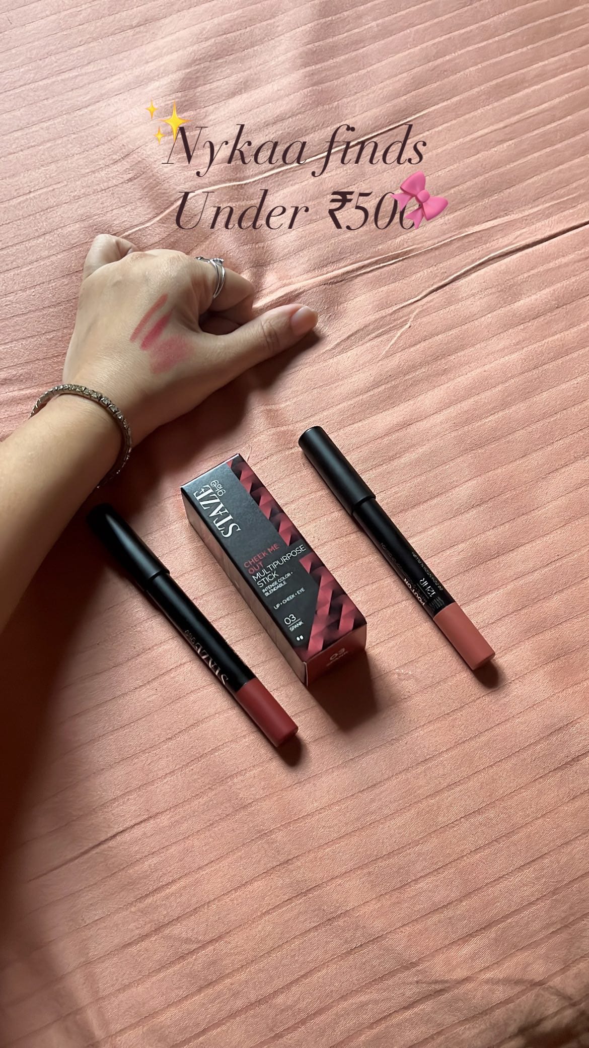Comment link 🔗 
Super affordable 
Multipurpose stick is my everyday lip and cheek friend ! 
#beauties_from_theworld #pickmygoapic #productshooting #sponsoredpost #beautie #productshots #nykaafashion #nykaacosmetics 
Nykaa beauty, sale haul, glowing skin, lip pigmentation