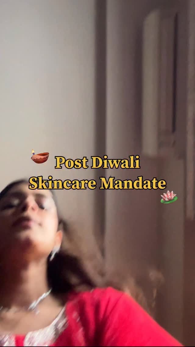 Diwali’s over, my skin’s begging for mercy 😭💅
Post-Diwali skin rehab — because my face deserves an apology note 😌🎆 
P.S : If you need link for any of these products, just let me know
Steps:
1️⃣ Jewellery off, outfit change — let the unwind begin. 💍➡️🧣
2️⃣ Micellar water to melt off makeup. swish swish 🧴✨ @garnierindia 
3️⃣ Duo cleanser — double clean for a truly fresh base. 🧼🧼 @lesscare_official 
4️⃣ Pore-tightening mask — let it dry and do its magic (time to relax). ⏳🧖‍♀️ @innisfreeindia 
5️⃣ Lifting device + Glycolic acid on a cotton pad — glide over the skin to gently exfoliate/cleanse. 🔄🪄 @theordinary 
6️⃣ Calming serum to soothe and restore. 🌿💧 @skin1004_india 
7️⃣ Teeth whitening strip — on for 30 minutes = cleaner, brighter smile. 😁✨
8️⃣ Lip peel for soft, prepped lips. 👄💫 
9️⃣ Finish: back on the lifting device for a final lift — hello glow! ✨🙌 @axisy_official 
Who else has a post-Diwali skin hangover? 😂🙋‍♀️
(post Diwali skin detox, festive skincare routine, skincare after Diwali, ASMR skincare, festive skincare routine, glowing skin tips, face lifting routine, double cleansing, pore tightening mask, calming serum, micellar water, self care routine, clean girl aesthetic, post wedding skincare, skincare for glow, face massage device, Indian skincare routine, skin reset after festival)
#asmr #asmrsouds #foryou #beautybloggers #beautytips #skincarevideo #festivevibes❤️ #weddingseason #weddinglook #skincareisselfcare