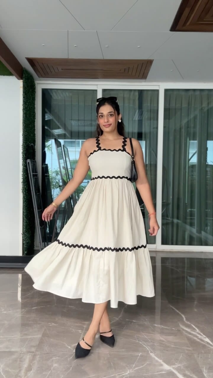 Viral pinteresty dress I found on amazon.🎀🤌
@amazonfashionin 
Sharing links on my broadcast 🔗 
#wishlinked #BsLookBook 
[pinterest dress, cute outfit, aesthetics finds, amazon fashion, budget finds, myntra finds, try on haul, party wear sandals haul, office footwear, college and office outfit, corporate core, old money aesthetics]