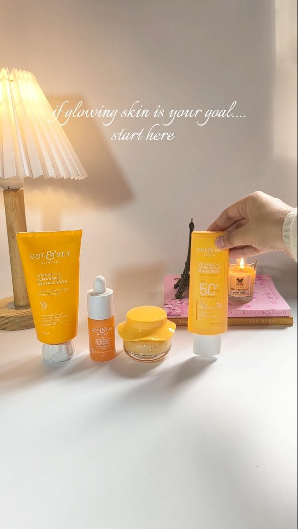 If glowing skin is your goal… here are the essential products your routine must include.
@dotandkey.skincare 
.
.
.
.
.
.
.
.
.
.
.dot and key,dot and key vitamin c serum,dot and key vitamin c moisturizer, dot and key vitamin c facewash, dot and key vitamin c sunscreen, daily routine, daily skincare routine, affordable skincare products, affordable skincare routine, affordable facewash, affordable moisturizer, affordable vitamin c serum, affordable sunscreen, SPF, SPF 50, trending, trending reels, viral, viral reel, explore, aesthetic, aesthetic reel, relatable, ugc, ugc creator, ugc content, ugc community, ugc shots, ugc beauty, ugc makeup, ugc skincare, ugc ideas, ugc video, ugc