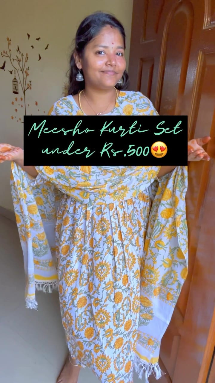 Floral Anarkali Kurti Set under Rs.500😍
Comment 'Link' or Share this reel with me to get the link directly in your inbox🫰🏻✨ 
#affiliated 
[Pear shaped body, Kurtis for pear shaped body, Kurti Haul, Anarkali kurtis Haul, Meesho haul, Unboxing reels, Madurai influencer, Online shopping review, Kurti sets under 500]
#meesho #meeshohaul #meeshofashionfinds #meeshofashion #meeshokurti #meeshokurtaset #meeshokurtihaul 
#maduraiinfluencer #reelsinstagram #trendingreels #onlineshoppingreview #unboxingreels #outfitideas #anarkalikurtis #kurtisunderbudget