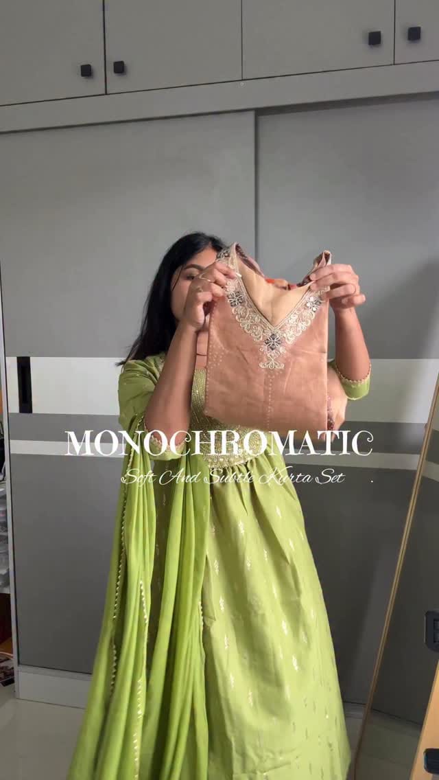 Episode 4 of simple elegant kurta sets (51% off now )
.
.
Comment for link or share this reel with me
.
Follow for more shopping related content @christy__creations 
.
Size: s 
Zari work kurta set 
.
Day 4 of simple elegant Picks : Ethnic Edition Episode 3🌸 Starting with comfy soft girl look kurta set—perfect for weddings or brunch with the fam!
(Soft and subtle kurtaset set, ethnic wear , Tamil ponnu look , festive kurta , occasional wear , occasional kurta set , ethnic haul , simple and elegant kurtaset ) 
#ethnicwear #pastelaesthetic #christy_leems #sale #aesthetickurta #ootd #christy__creations #bangaloreblogger #fashionblogger #fashionweek #grwm #ootdguid #ad #reelitfeelit #instagramreels #wishlinked #shoe #footwear #slipper #handbag #earrings #chain #episode4 #day4 #reelitfeelit 
#ethnicwithme #grwm #pastelshade #kurtaset #softandsubtle #instadaily