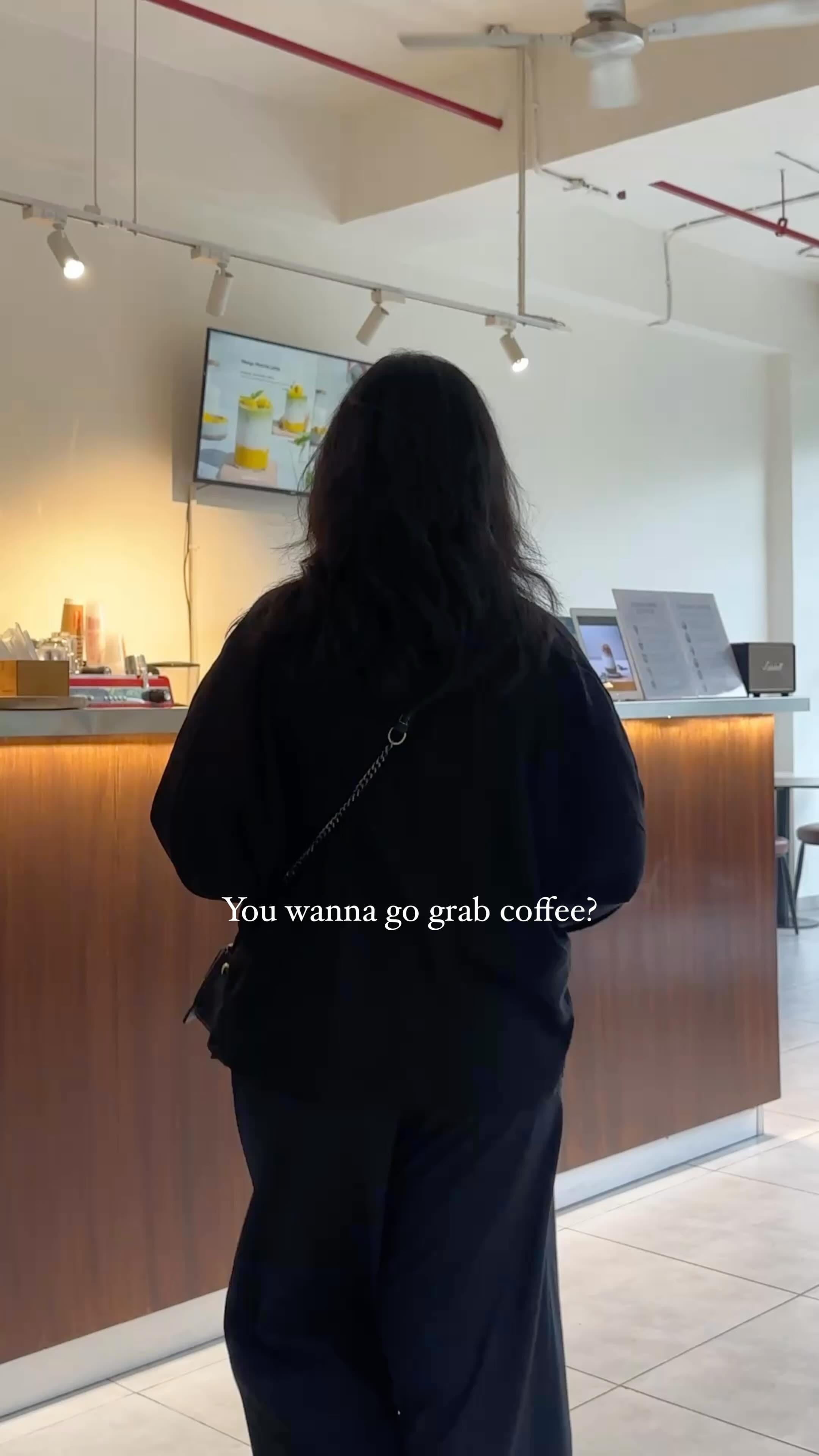 Coffee+Outfit check🤎🍂| Comment for links (similar)
Top @uniqloin 
Pants @zara 
I was so shy while recording this in a cafe because people 😅 but did it anyway and i loved how it turned out. This black outfit is such a vibe. What do you guys think? 
#coffeedate #outfitcheck #blackoutfit #explore #outfitinspo #divbasics #outfitideas #pinterestinspired #pinteresty #icedmocha #aesthetic #caferun #cafeexplorer