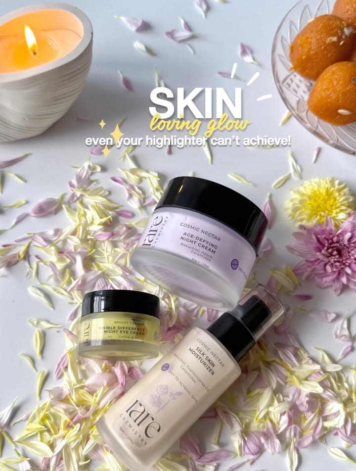 Comment for links ✨
While you’re busy with festive preparations - don’t forget to take care of your skin ✨
Keep your skincare routine minimal yet effective with these three products from @rare.chemistry ! 
Shop yours now 💓
#skincare #minimalskincare #skincareroutine #glow #glowup #glowingskin #skincaretips #beauty #beautybrand #festiveglow #moisturizer #eyecream #hydration #hydrating #fyp #foryou #foryoupage #trending #explore #instadaily #instapost #caraousel #feedposts💖💞 #diwali #feedaesthetics