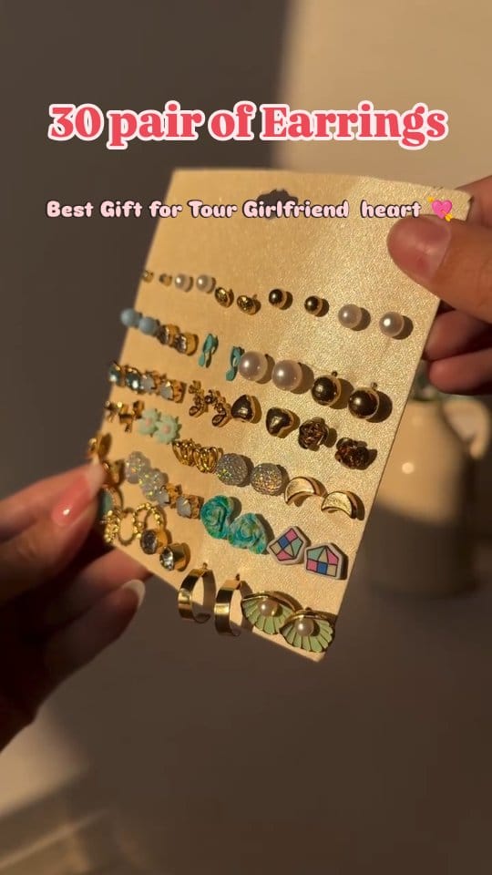Cute set of 30 earrings packet from myntra 💜