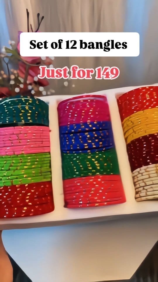 Set of 12 Bangles from meesho 💕 #bangles #banglesset #meesho