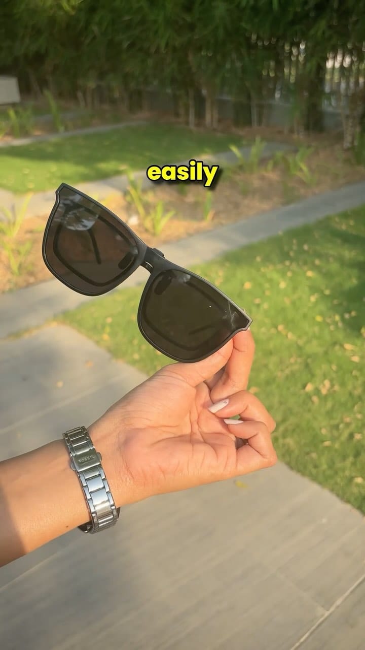 Clip on polarised glasses