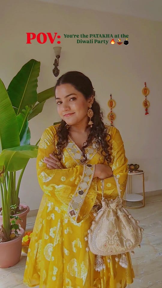 Forget the fireworks, I came to light up the party myself #patakhavibes 
This outfit  is super comfy and honestly looks sooo stunning 😍. I got it for Rs 1998 and ordered my usual small size, which fits perfectly.
Loving the mirror work detailing on the sleeves and neckline.. It’s giving full festive + wedding vibes! 💃🪔
 Comment down for links and don’t forget to follow @thatvoguenaari for more festive finds. 
[Diwali Look, Diwali Party Look, Diwali Outfit Ideas, Diwali Outfit Inspo, Diwali Cards Party Look, Outfit Inspo, Outfit Ideas, Festive Look, Festive Fits, Festive Fits with Aarti Rana, Festive Season, Diwali Outfits under Rs 2K, Diwali Outfits Recos, Diwali Outfit Inspiration, Styling Ideas, Coord Set for Diwai Party]
#trending #trendingreels #microinfluencer #aartirana #stylingtips #ootd #ootdinspiration #diwalioutfit❤️ #diwaliparty #diwalipartyoutfits #diwaliootd #aartirana #festivelookswithaartirana #festivefitswithaarti #myntrafinds #myntra #coordset❤️