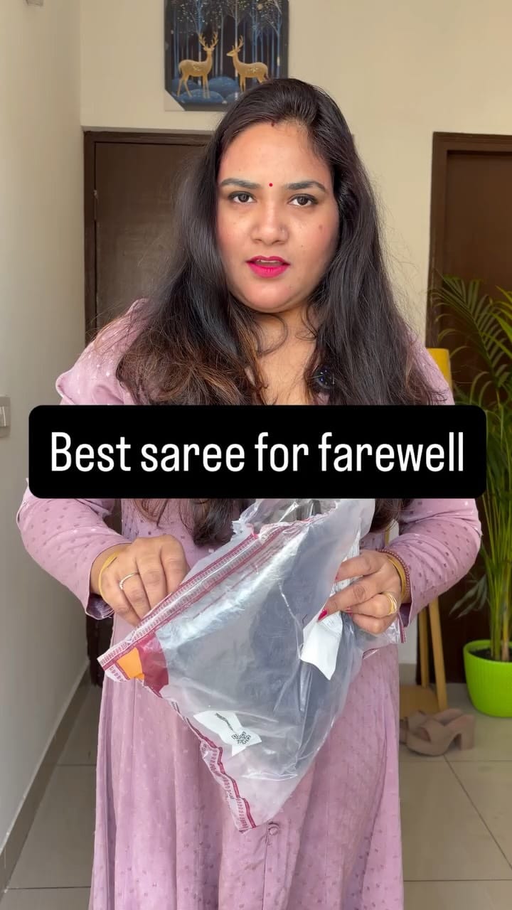 Follow and comment link 
Saree under 900 
#meesho Black colour handwork saree