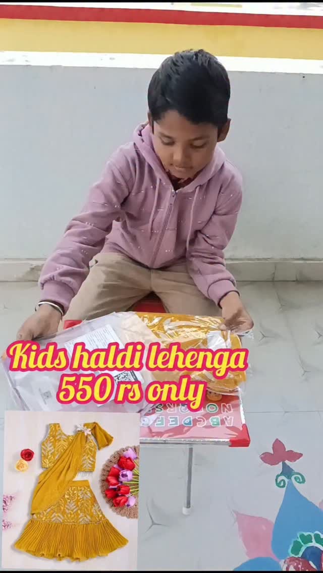 Comment for links @meeshoapp #meeshohaul #kidslehenga#haldivibes💛❤️💛 #haldilehenga#kidshaldilehenga#kidsdrees#readytowearsarees