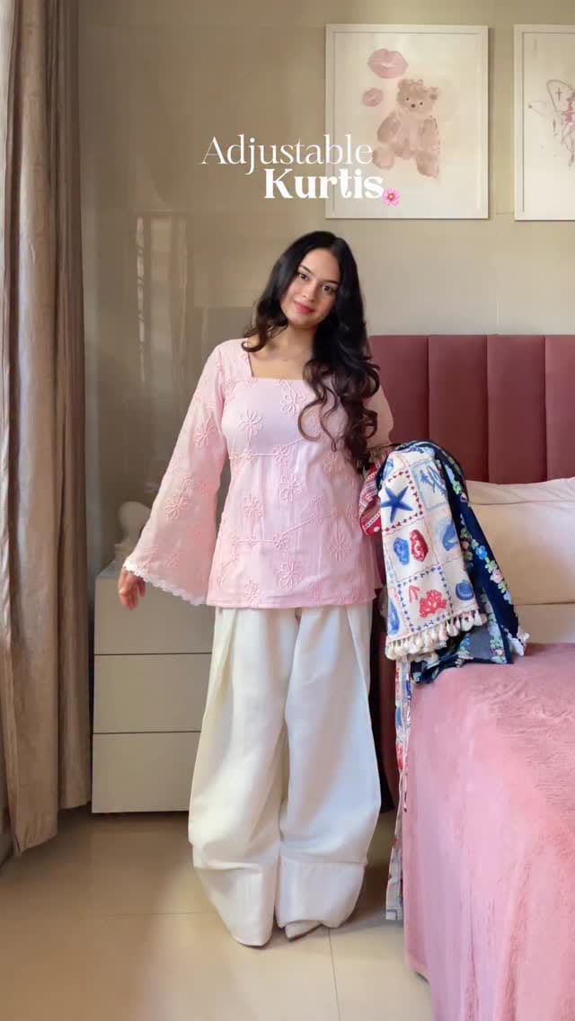 Comment ‘kurti’ or send me this reel for link💗 All From @doriva.in 
Size:M
.
.
.
.
.
.
.
.
.
.
.
.
.
.
.
Adjustable kurta, cute suit, pink yellow suit, desi fits aesthetics, college delhi tunic, flared sleeves, trending Pakistani suit, linen winter fall