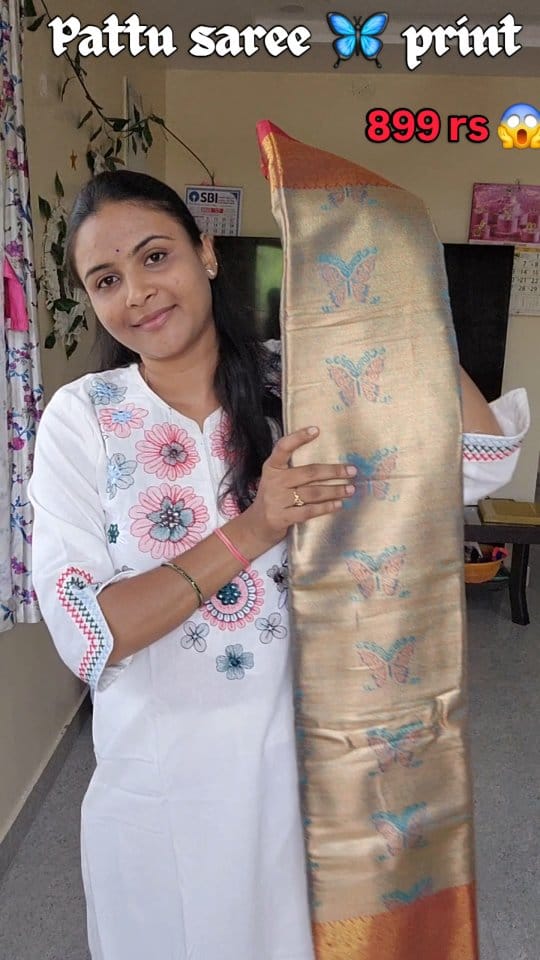 Trending butterfly print tissue pattu saree for 899 rs 
@meeshoapp 
.
.
.
Comment for links and make sure to follow to get links
.
.
.
.
.
.
.
.
.
#tissuepattusarees #meesho #meeshopattusarees #butterflyprintsaree #tissuesaree #pattusaree #899rs #meeshofashion #trending #viral #shoppingonline #meeshosaree #onlineshopping #viral #viralvideo#reach#fyp #follow4followback