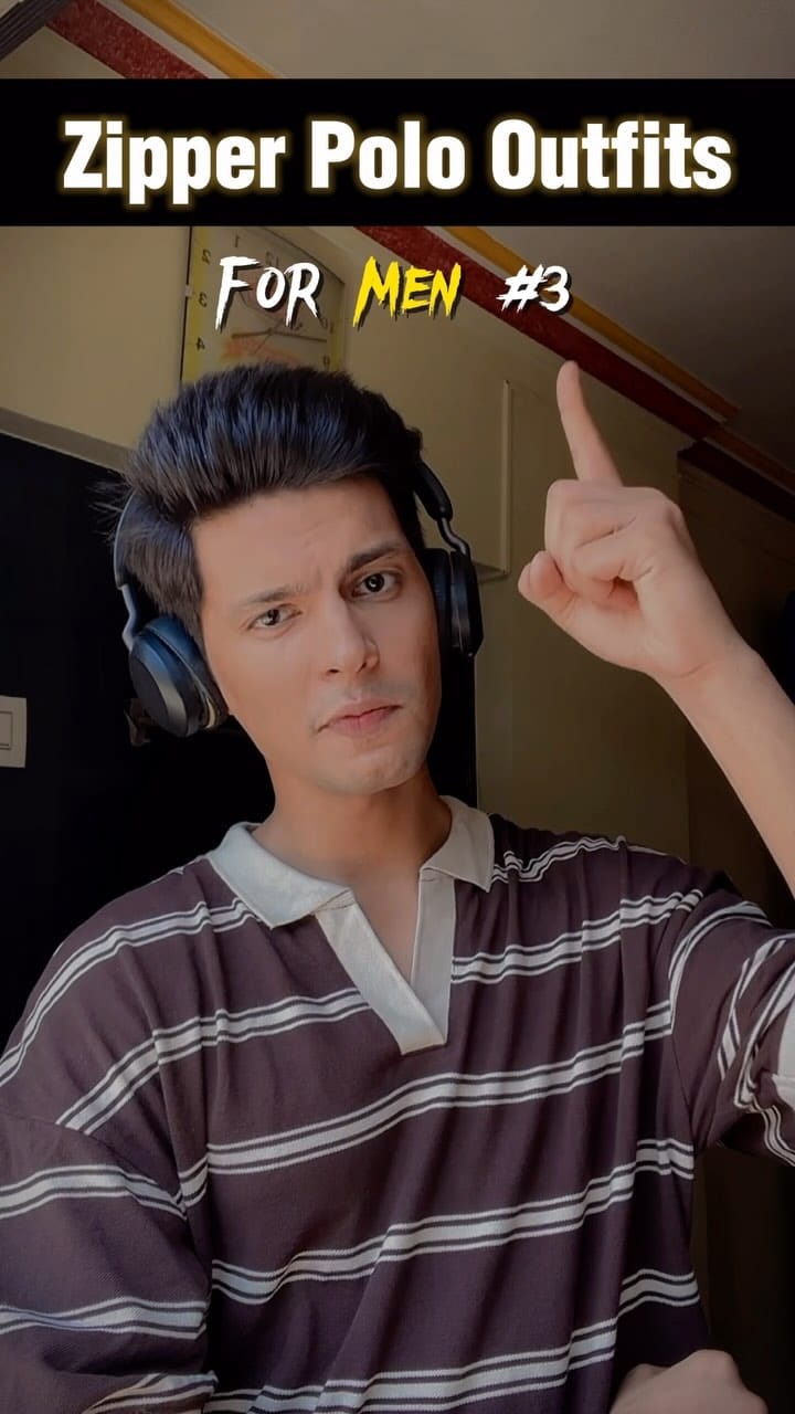 Zipper Polo Outfits For Men