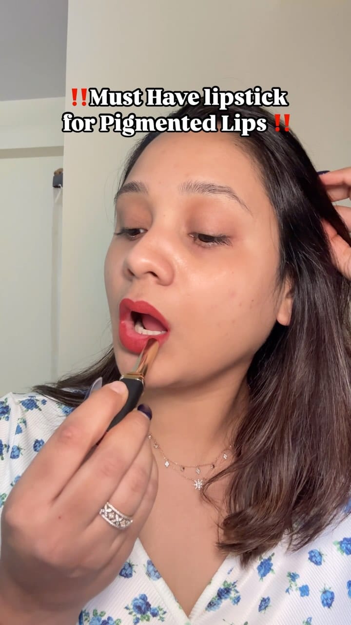 Comment “ LIPS” to get the product link in your DM ✨
This has quickly become my fav lip shade , it has this one swipe application and is so nourishing ! Doesn’t dry out on lips at all. It also has a decent staying power on lips. The shade suits perfect for fair , medium and dusky skin color ✨
( lipstick , lipshades , viral lip color , pigmented lips , pigmented lip color , lip color , lip shade viral , lipstick , brown Indian skin ) 
#lasyachittella #brownskin #trending #lipstick #pigmented #pigmentedlipstick #indianskin #viralreels #musthavelipstick