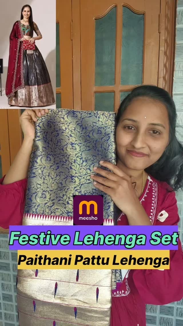 Paithani pattu Lehenga set @meeshoapp 
.
.
.
#lehenga #lehenga #paithani #pattulehenga #paithanilehenga #meesho #meesholehenga #meeshofinds #meeshosaree #reelsinstagram #instaviral #trendingaudio #trending #viral #wishlinked #reelsindia #hyderabad #reels #meeshoreels #meeshoshopping