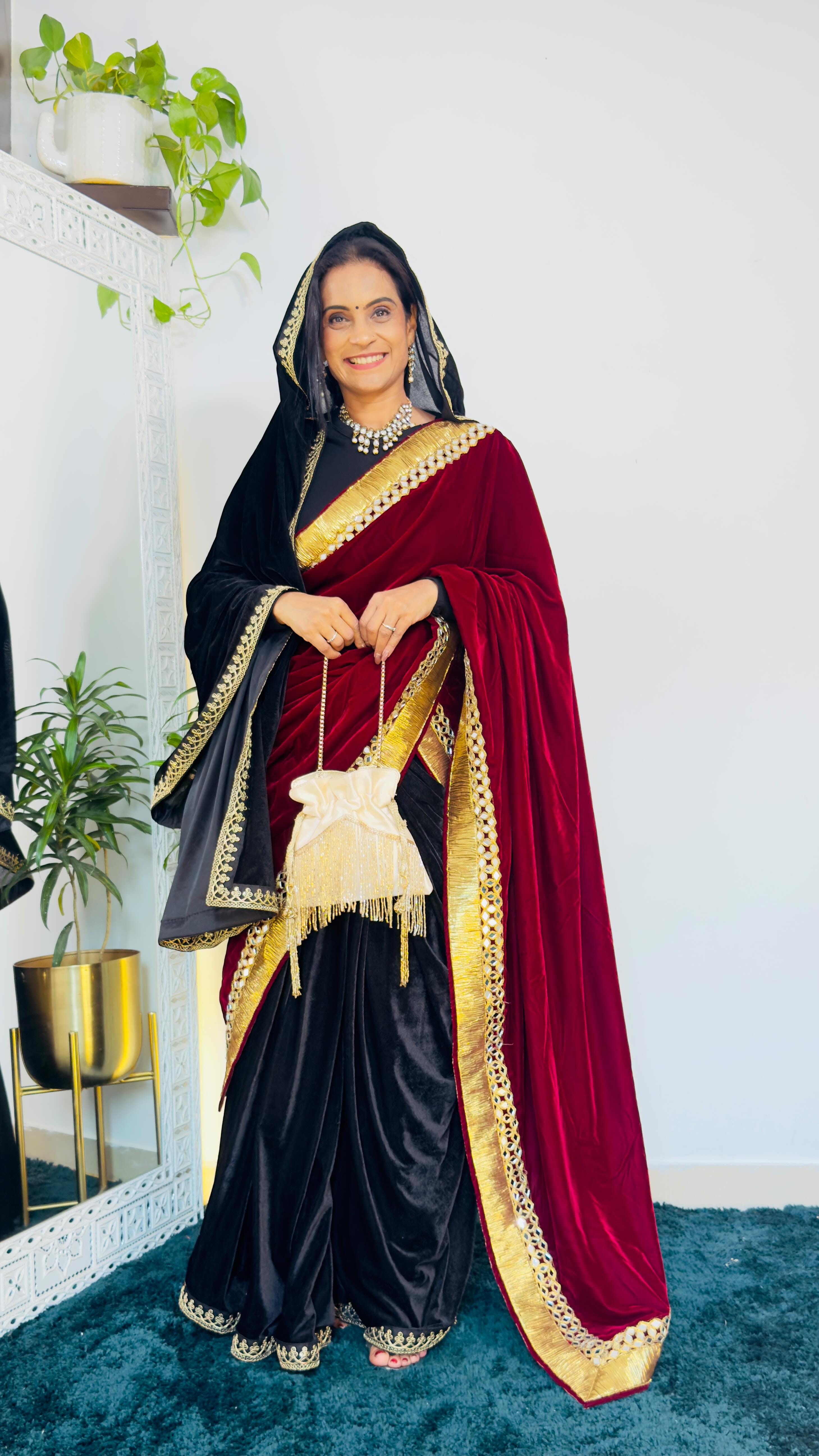 Velvet saree