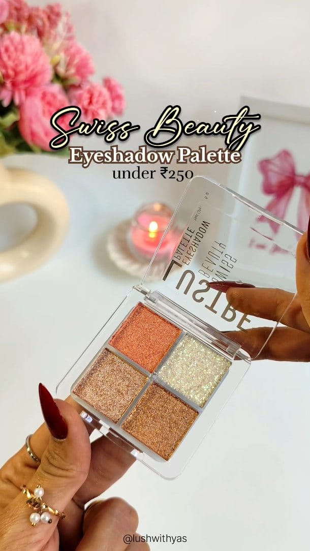 Comment for “LINK” 🔗
Under-₹250 @officialswissbeauty Lustre palette is giving premium glow on a budget! ✨
Affordable + pigmented = obsessed 💖
[Swiss Beauty eyeshadow, shimmer palette, glitter eyeshadow, affordable makeup, budget beauty, under 250 makeup, beginner friendly makeup, pigmented eyeshadow, mini eyeshadow palette, makeup haul, beauty review, Indian makeup finds, viral makeup, trending makeup, ugc, beauty ugc, ugc creator, ugc content, trending, explore, fyp ]
#swissbeauty #affordablemakeup #makeupunder250 #budgetbeautyfinds #eyeshadowpalette #shimmerpalette #makeupindia #beautyfinds #makeupreelsindia #makeupreview #drugstoremakeup #indianbeautycommunity #beautyreels #makeuphaul #trending #explore #foryoupage #fyp