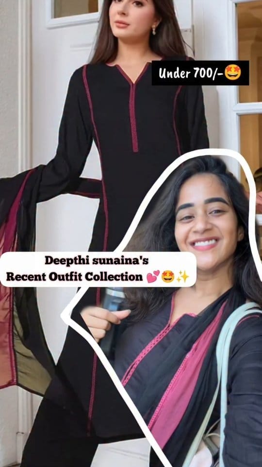 Deepthi sunaina's Outfits 💕🎀 
Comment down for links 🖇️❤️‍🔥 
"Deepthi Sunaina vibes, but make it budget-friendly 💅✨”
“Celebrity look, pocket-friendly price 💸 #DeepthiSunainaOutfits #BudgetFashion”#wishlinked #wishlink #meeshoapp #myntra #viralreels #instafashion #trendingreels #instagramreels #today