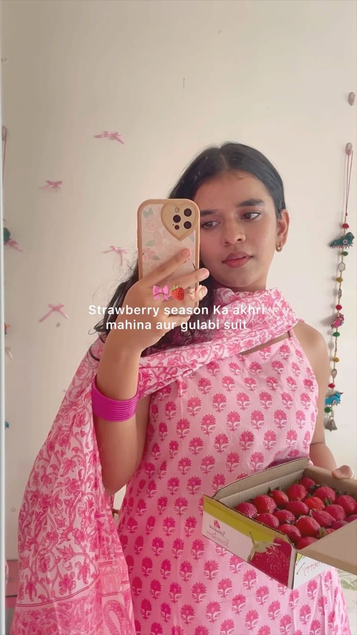 Pink summer kurta set