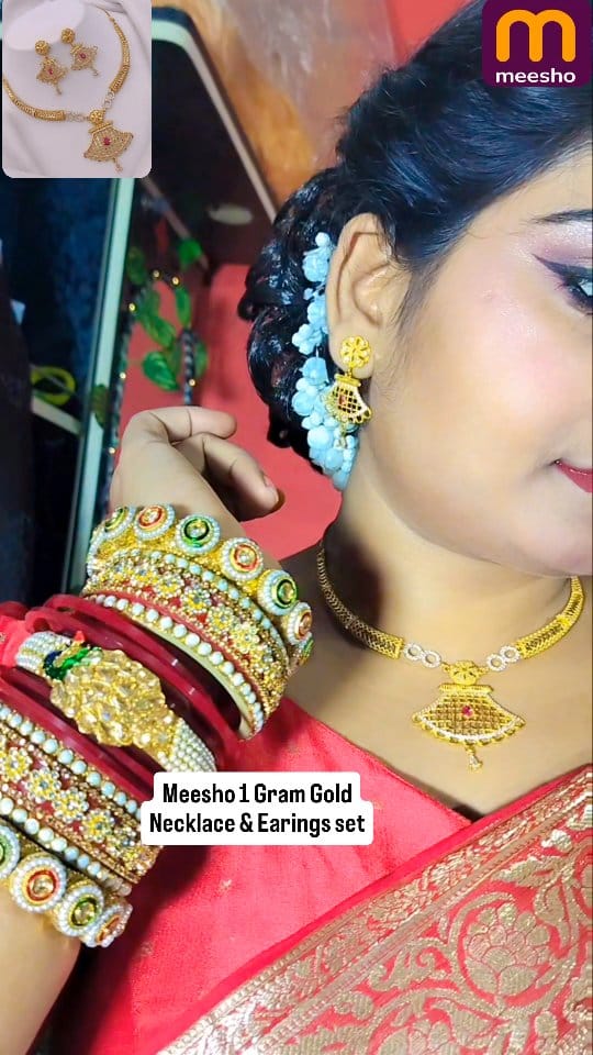 Meesho 1 Gram gold jewellery buy link k liy ( pp , link, dm ) type kare ..
#meesho #meeshoonegramgold #onegramgold #meeshojwelleryhaul #meeshofestivefinds #meeshotryonhaul #trending #jwellery #necklace #wishlink