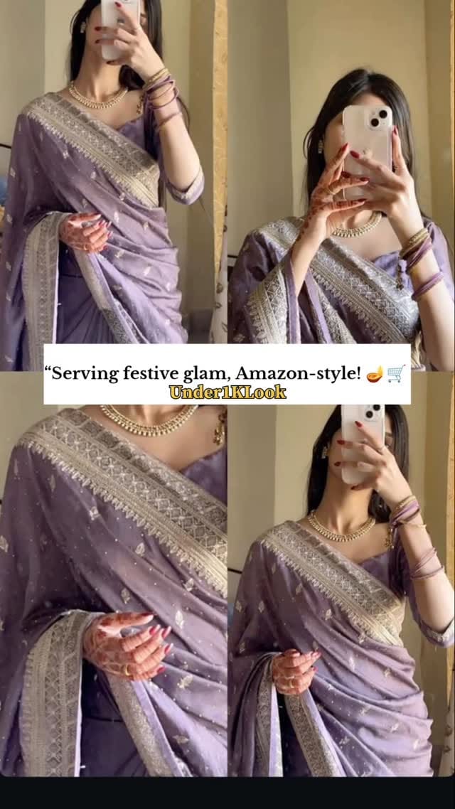 Follow & comment for link 🖇️ 
.
.
.
Diwali saree, diwali party saree under budget, aesthetic look, aesthetic style, trending fashion, Trend finds 
.
.
#aesthetic #explorepage #aestheticstyle #explore #instalook #desilooks #DesiVibesOnly #diwalicollection #diwalilook #ethnicstyle #gharkidiwalilook #FallFashion2025 #fashionstyle