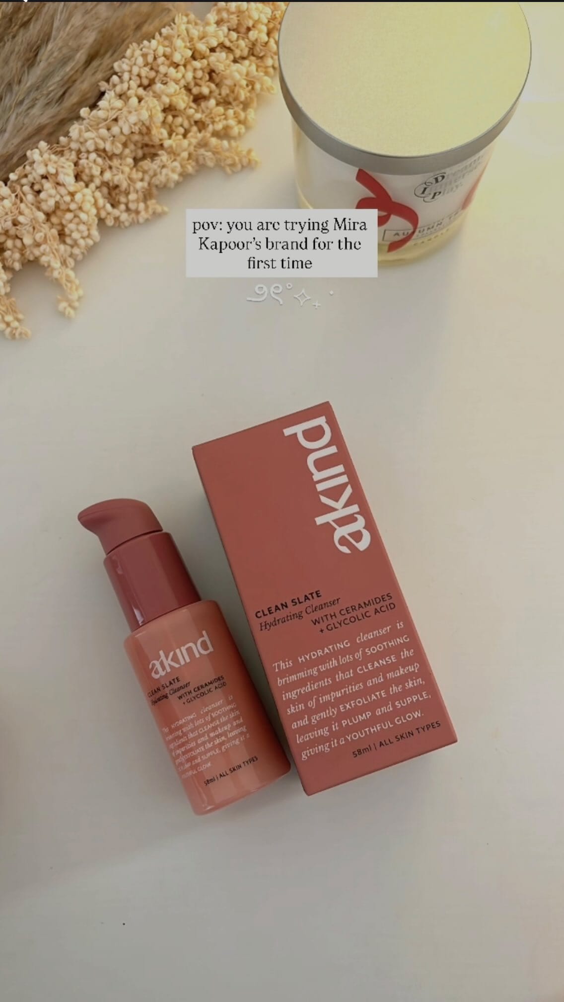 PoV: you are trying @mira.kapoor’s brand @akindbeauty for the first time✨ 
Comment for link🔗
•
•
•
#newlaunch #mirakapoor #akind #fyp #explore #trendingreels #skincarelaunch #tryingnewthings #indianskincare #ugcindia #indianskincarebrand