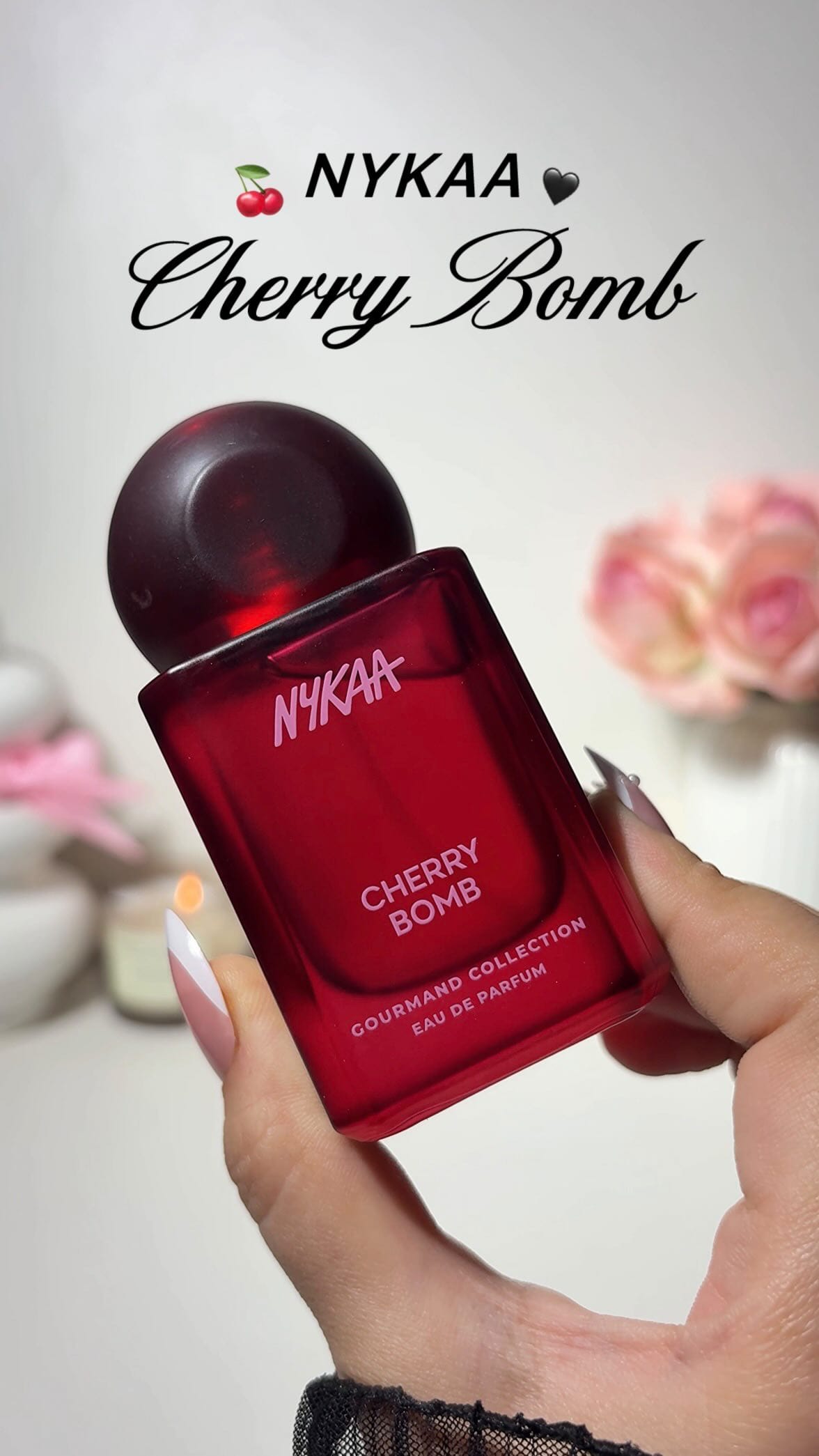 Comment for link 🔗 
It opens up with a strong candy cherry blast 🍒 and the dry down is a gourmand scent with a smoky twist.
This lasts around 4-5 hours.
[perfume, perfume collection, Nykaa perfume, Nykaa gourmand perfume, cherry, cherry perfume, Nykaa cherry perfume, affordable fragrance, luxury fragrances, perfume lover, scent of the day, new launch, new launch alert]
#gourmandbynykaaperfumes #cherrybomb #nykaaperfumes #luxuryperfume #perfumecollection