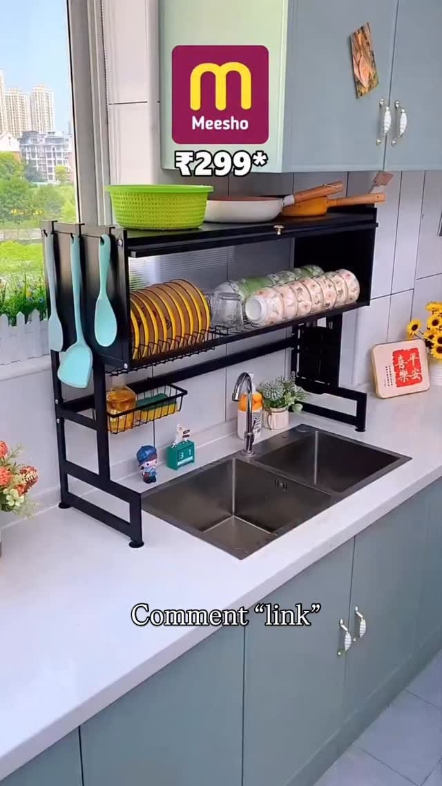 Khane ke baad bartan ka mountain? Is rack se sab set ho jayega.”
#kitchenrack #sinkorganizer #musthavekitchen #homeessentials #viralproducts #organizerlove