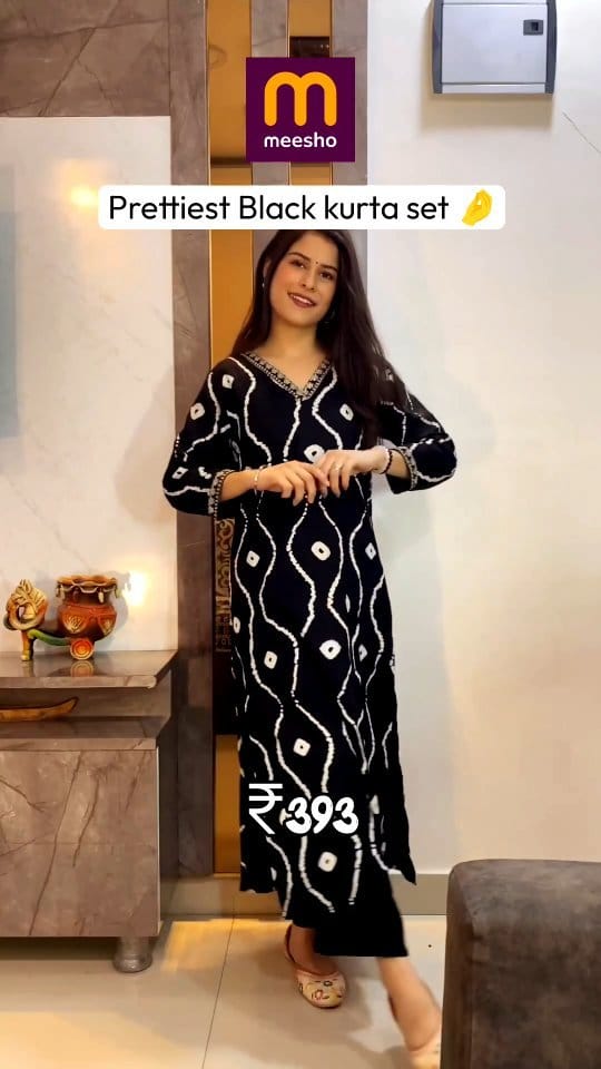 Pretty Black kurta set