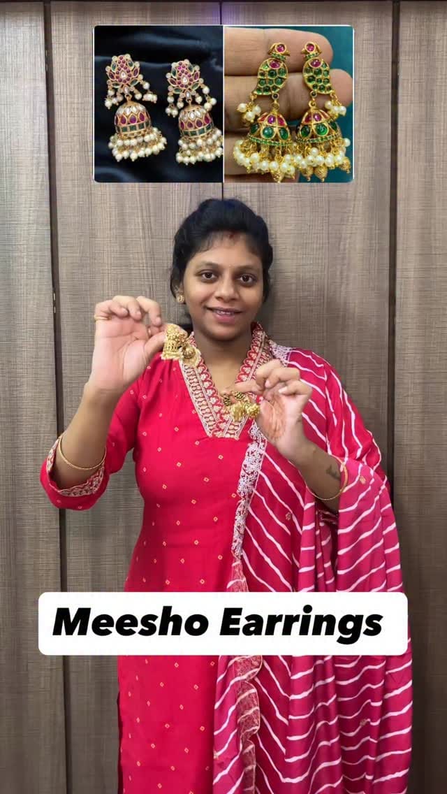 Earrings @meeshoapp 
#meesho #meeshofinds #earrings #jhumkas #jhumka #jadaukundanjewellery #pearljewelry #jhumkaearrings #kundanearrings #onegramjewellery #traditionaljewellery #meeshoearrings #meeshoearringshaul #trendreels #share #like #explore #fyp #meeshohaul