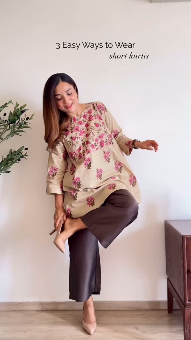 Back to my desi roots 🌸 
Found these 100% cotton short kurtis and honestly they’re just what I needed for this confusing weather. Love that they’re light and airy, and for someone who rarely wears florals, I actually like these a lot since the prints feel really subtle - making them super wearable — for work, everyday, or even dressing up a bit for those lighter festive days.
Here’s how I styled them (and honestly you can swap either kurti for any of these looks):
✅ With cotton-silk wide leg pants → polished work look
✅ With a white maxi skirt → desi boho vibe
✅ With wide leg jeans → easy casual everyday
Let me know your favourite ♥️
Short Kurtis Styling I Kurti With Jeans Look I Kurti With Pants Outfit I How To Style Kurtis I Everyday Indian Outfits I Workwear Outfit Ideas I Indian Casual Wear I Indo Western Outfit Ideas I Simple Ethnic Wear Styling I Kurti Outfit Inspiration I Comfortable Kurti Outfits I Kurti Fashion Trends
#ShortKurtis #KurtiStyling #KurtiWithJeans #KurtiLooks #EverydayIndianWear #IndianOutfitIdeas #IndoWesternStyle #DesiChic #IndianWorkwear #KurtiInspo #OOTDinspo #StreetStyleIndia #IndianFashionBlogger #KurtiWithPants #KurtiLove #MyntraFinds #EthnicWearStyling #KurtiTrends #DailyOutfitIdeas #indianwearwithatwist #wishlinked