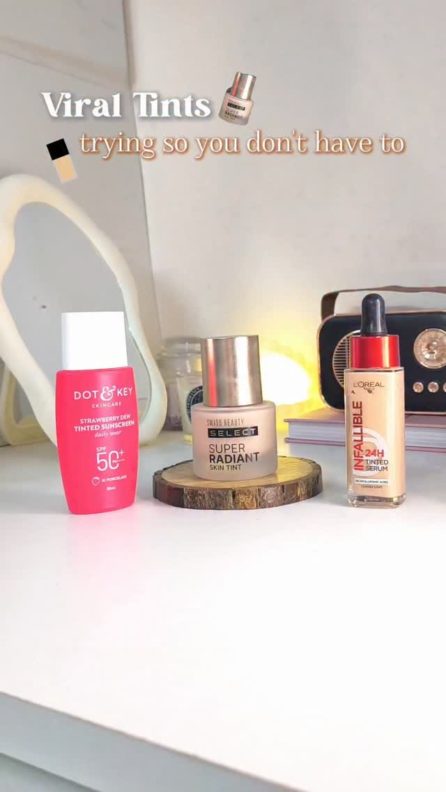 Comment for link 🖇️ 
Trying viral tints so you don’t have to 💄✨
L’Oréal tint serum gives amazing coverage and looks super natural, but it dries out the skin after 5–6 hours and the packaging isn’t leak-proof — still a solid 7/10.
Swiss Beauty Select skin tint is lightweight, dewy, doesn’t oxidise and looks fresh all day — an easy 10/10 for me.
Dot & Key tinted sunscreen gives sheer coverage with sun protection, but won’t cover dark spots, so I’d rate it 6/10.
.
.
.
.
viral tint review, skin tint review, loreal tint serum, swiss beauty skin tint, dot and key tinted sunscreen, dewy skin makeup, natural base makeup, honest makeup review, indian skin tone friendly, everyday makeup base
.
.
.
#viraltints #skintintreview #honestmakeupreview #dewybase #naturalmakeup #makeupreelsindia #ugcindia #affordablemakeup #everydaymakeup #makeupratings #lorealtint #swissbeauty #dotandkey #indianskintone #makeupcreator #explore #feedfeed #viralreels