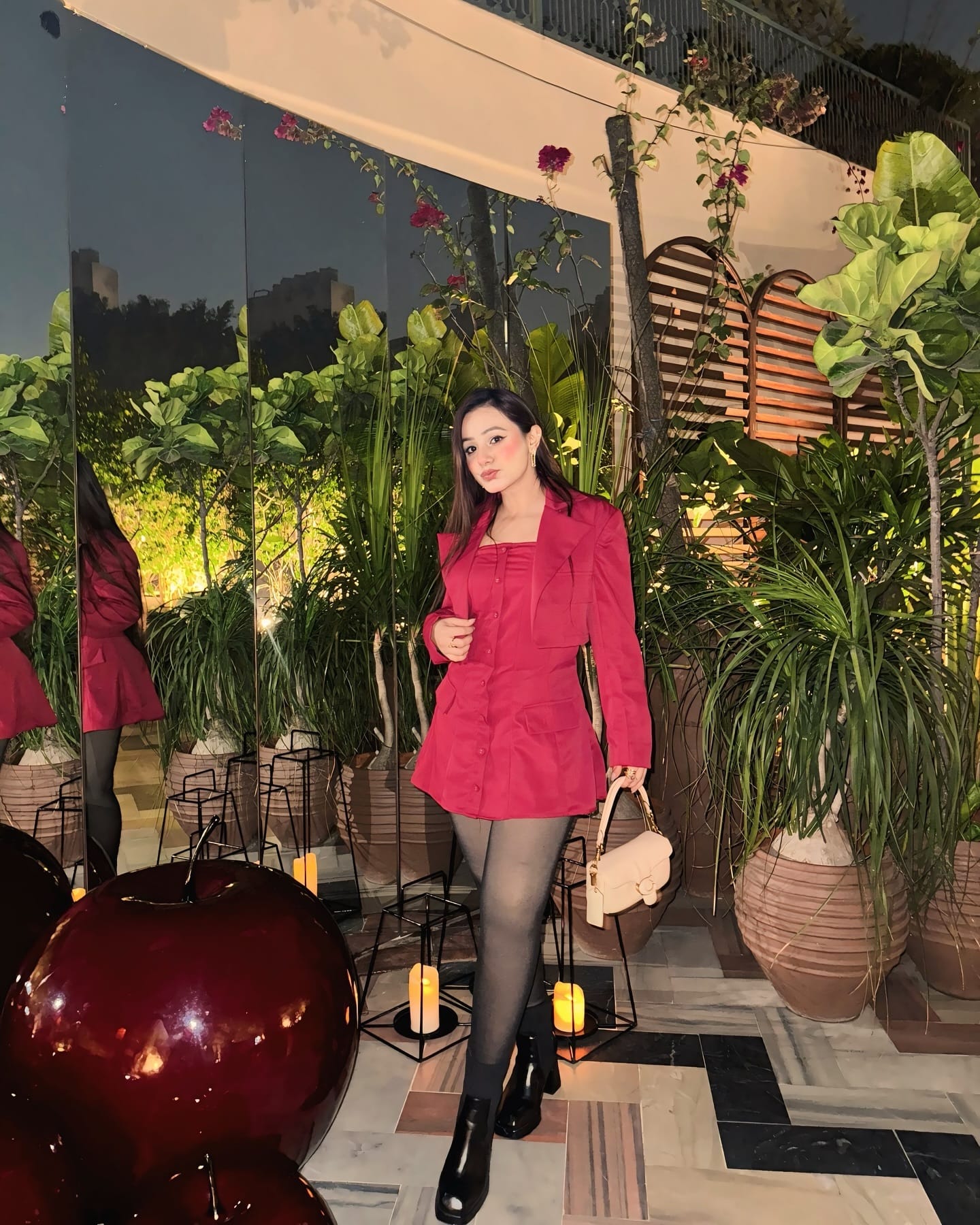 the cherry on top 🍒
Deets:
Dress @littlebox.india 
Bag @coach 
Boots @carltonlondonindia 
Comment ‘DM’ for direct links for this fit✨
.
.
.
.
.
winter fits, winterdresses, cherry red, cherryred dresses, blazer dress, winter fashion, burgundy, blazer fit