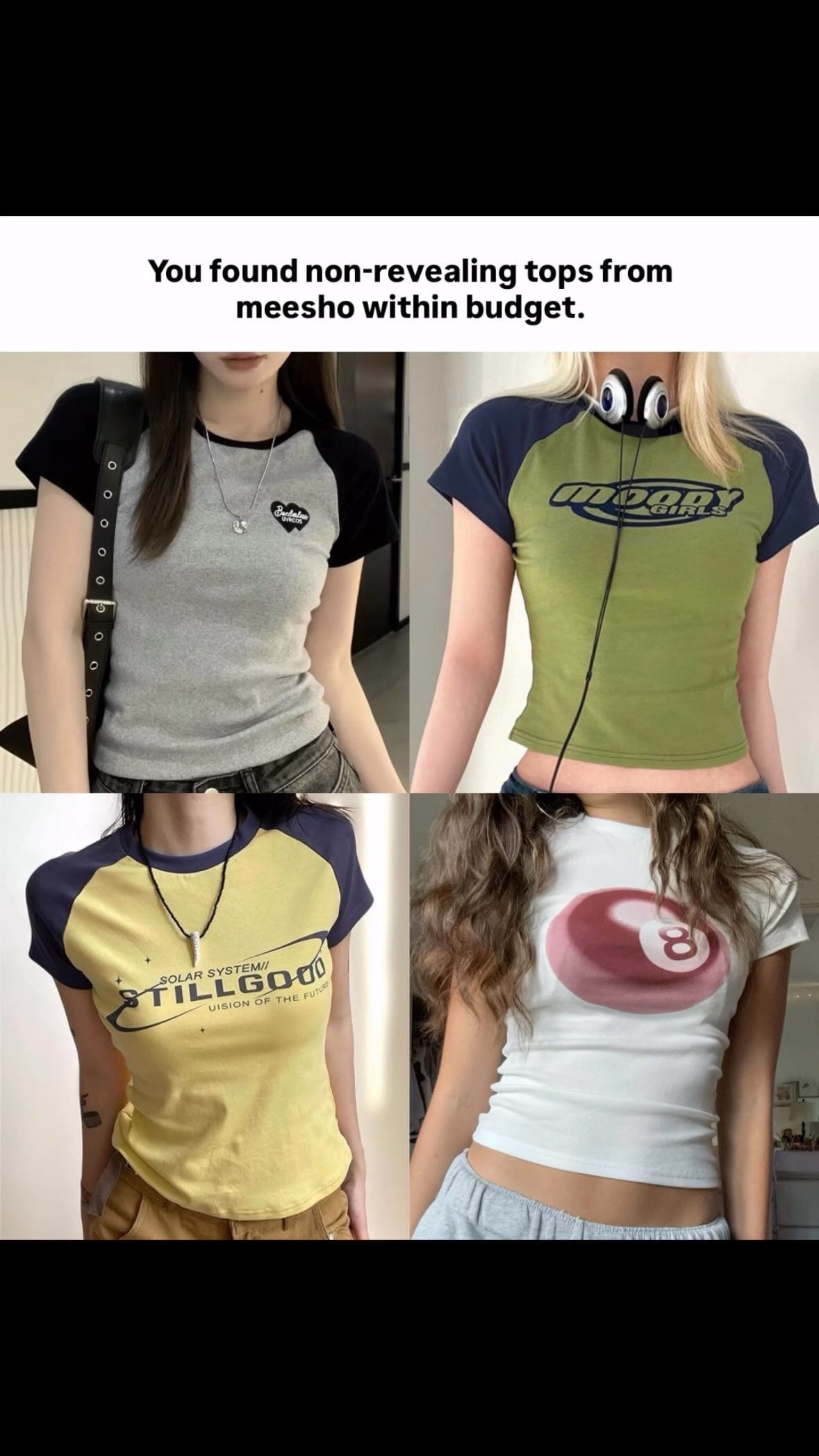 Follow & comment “tops”❤️‍🔥 for links. 
If you didn’t get the link, share this reel into my dm. 
@meeshoapp 
#tops #meesho #pinterest #kpop #koreanstyle