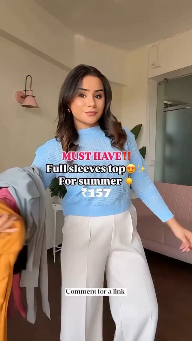 Full Sleeves Top For Summer 🏝️❤️
Comment link for link 🔗🔗 
#reelinstagram #fashion #myntrafinds #meeshofinds #amazon #flipkart #reelfeelit #fashioninsta #fashioninfluncer #partyweardress  #fashioninsta #flipkart # amazing #family #myntrafashion #fashionblogger.
