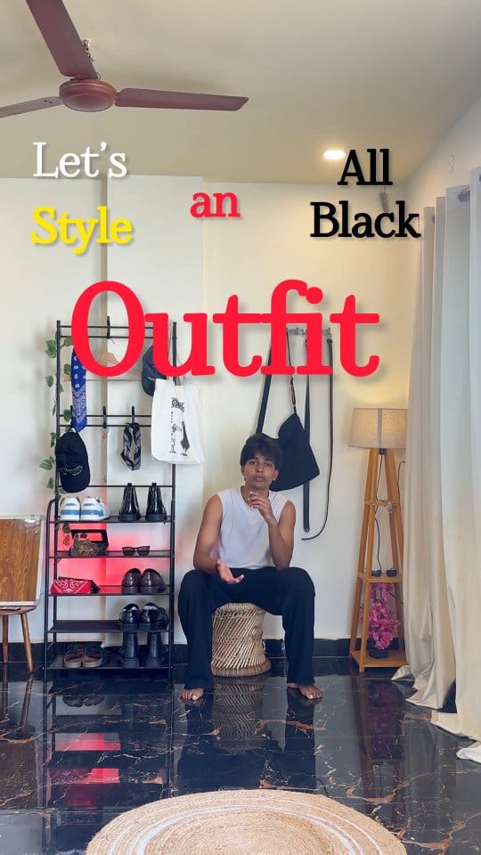 Outfit details ⬇️
• Comment "links" for direct automation 🖇️
• All black outfit♣️🖤
#collegeoutfits #mensfashion #style #grooming #blackoutfit #brand