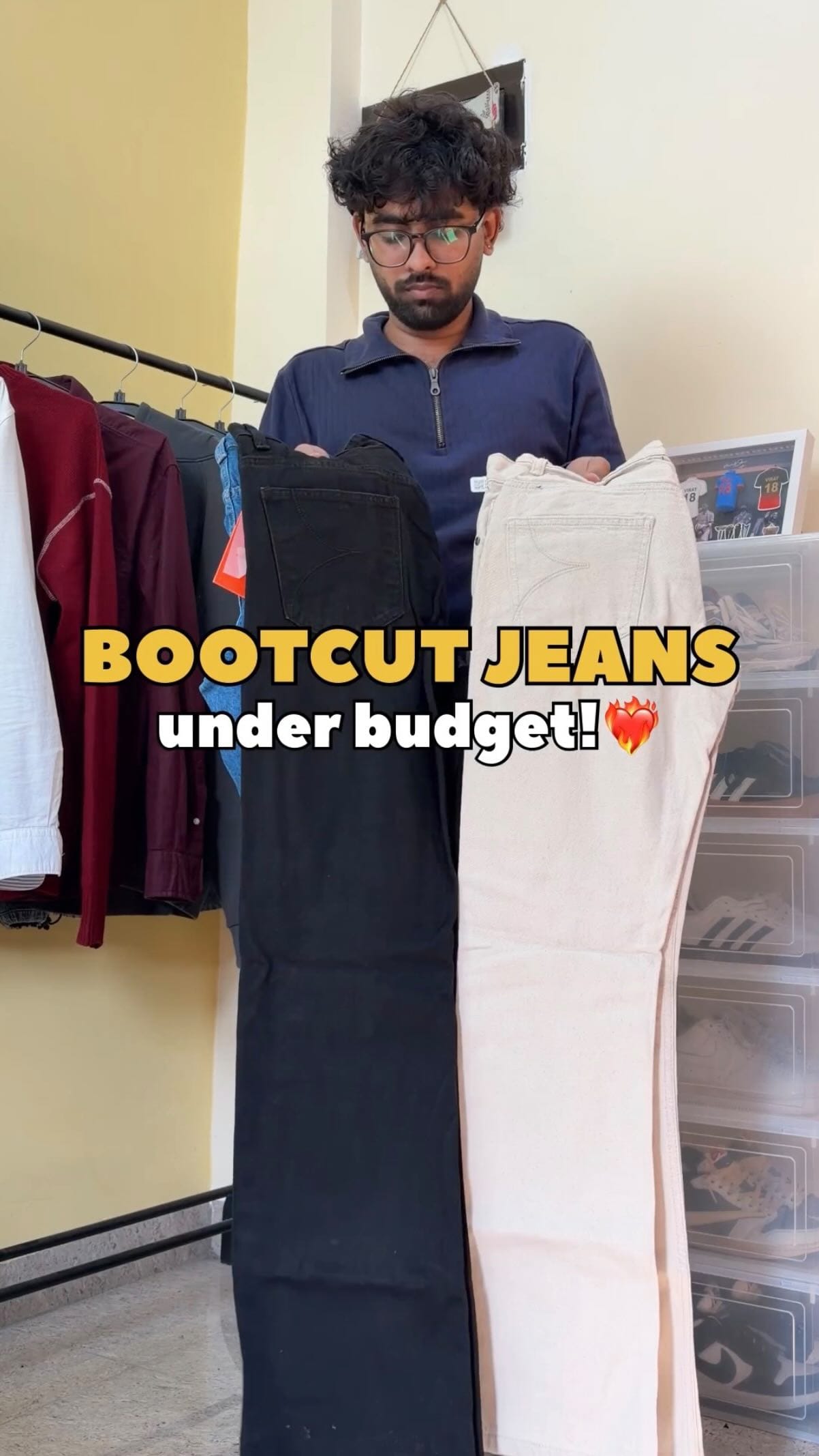 Bootcut jeans under budget!❤️‍🔥
Comment “Baggy” or share this reel to my Dm to receive the link of jeans!🔗📩
.
.
.
.
.
.
.
[jeans, bottom wear, baggy fit, relaxed fit, mens fashion, fashion, affordable fashion, explore, trending]
.
.
#baggyjeans #jeans #baggyfit #relaxedfit #bottomwear #jeansformen #mensfashion #menstyle #fashion #fashionista #fashionstyle #myntrafinds #foryou #explore #viral #foryou #trending #samslayzz 
Which one??⬇️