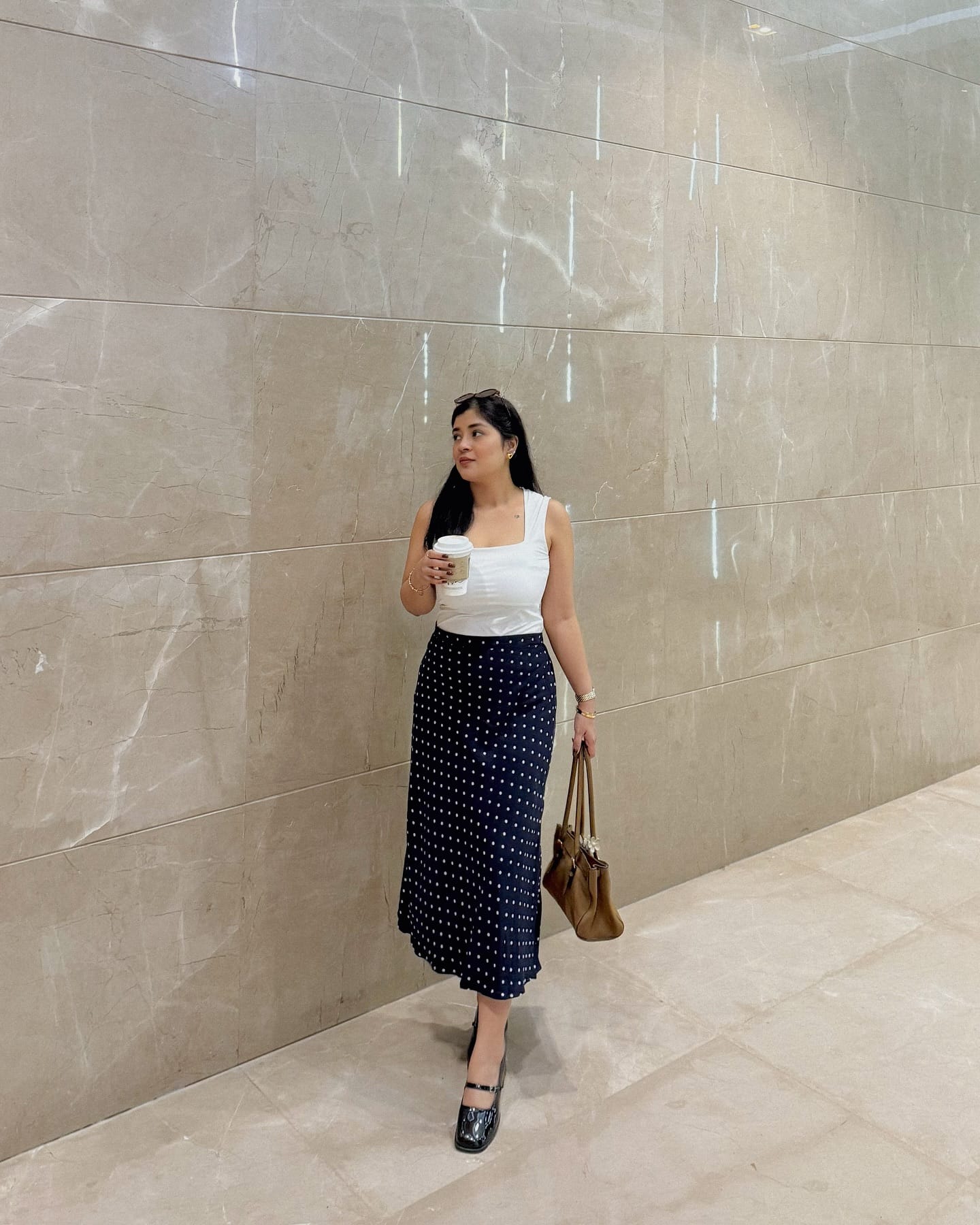 feeling retro 📻🖤🤎
comment for links 🔗 
(retro vibes, polka dots, summer outfits, coffee run, outfit inspo, polka dot skirt, summer fashion, classic outfit, ootd check)
#pinterestaesthetic #pinterestfashion #summeroutfitideas #outfitideasforyou #aesthetically #ootdfashion #fitcheck #photodump #coffeerun #fypシ