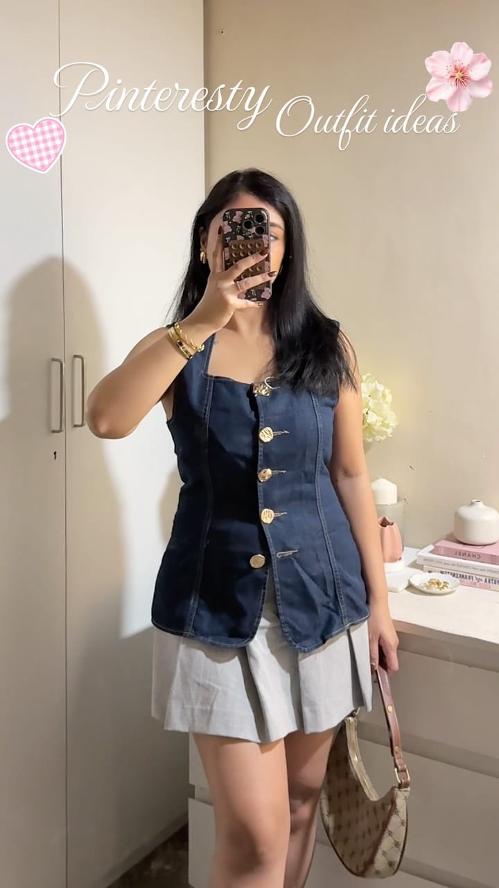 Comment “Link” 💙 for outfit links 🔗 
.
.
.
.
.
( summer outfits, outfit ideas, Pinterest aesthetic, denim top, pink top, polka dots, skirts, trousers, waistcoat, chic outfit, old money outfits, ootd inspo, pinteresty outfits, summer trends)
#reelsinstagram #reelfashion #outfitinspo #outfitideasforyou #pinterestfashion #pinterestoutfit #pinterestaesthetic #thatgirlaesthetic #stylinginspo #oufitstyle #outfitrotation #wishlinked #fypシ