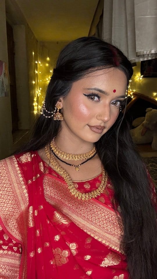 durga poojo makeup look tutorial inspired by paro from devdas 
#trending #viral #fypシ゚ #navratri #navratrimakeup #durgapooja #durgapoojamakeup