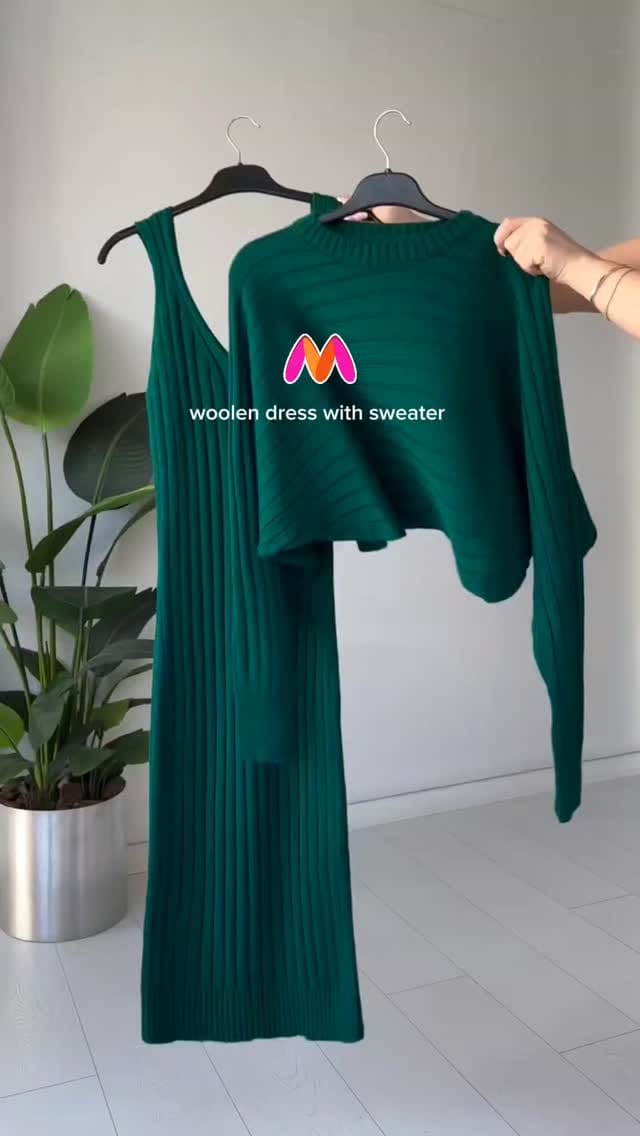 Woollen dress with sweater