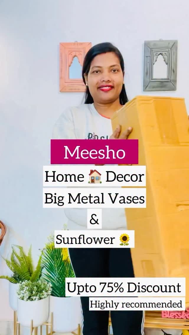 Comment for link #meeshofind #homedecor #metalvase #bigvase #artificialsunflower #80%off @meeshoapp