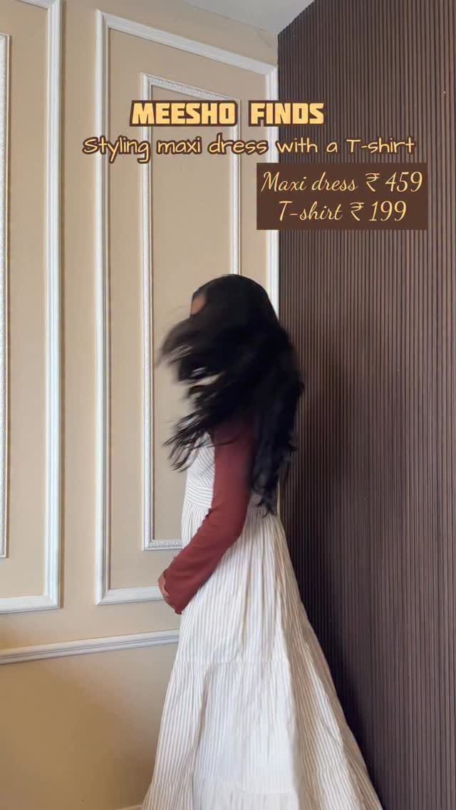 Comment “link”
1. Beige Maxi dress - ₹459 , brown T-shirt-₹199
2. Pink maxi dress - ₹459. , white T-shirt-₹189
3.Black maxi dress -₹459
@meeshoapp @meeshocreatorclub