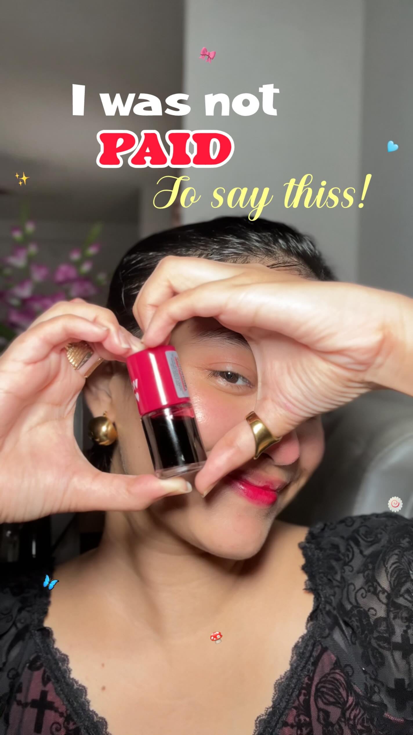 Comment “tint” for the direct links
#unsponsored 
Etude water tint - I give you 10/10! 
Its been a month since I purchased this and I haven’t stopped using it since, it stays for all day, won’t budge and you can reapply it anytime without any mess!
Its a water tint, so you gotta be a lil careful with the application or it will settle in between your lip cracks 🍒✨
#explorepage #viral #watertint
[ meesho finds, makeup tutorial, water tint, dame un grr, lip tint, reels ideas, etude tint, aesthetic ]
How would you rate this tint?