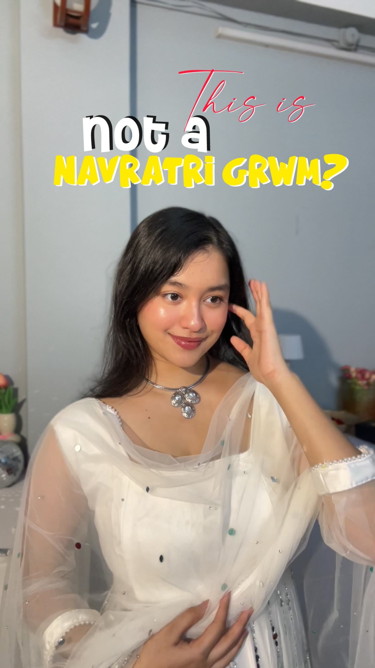 You can comment “🤍” to receive the links of everything I used
Btw this dress is from @minikrih
Also, I used a little too much highliter but I loveee it 😂✨
#explorepage #viral #navratriday7 #outfit
[ meesho finds, navratri day 7, outfit, diwali outfits women, white anarkali, navratri grwm, trending reels, aesthetic ]
So, how do I look?